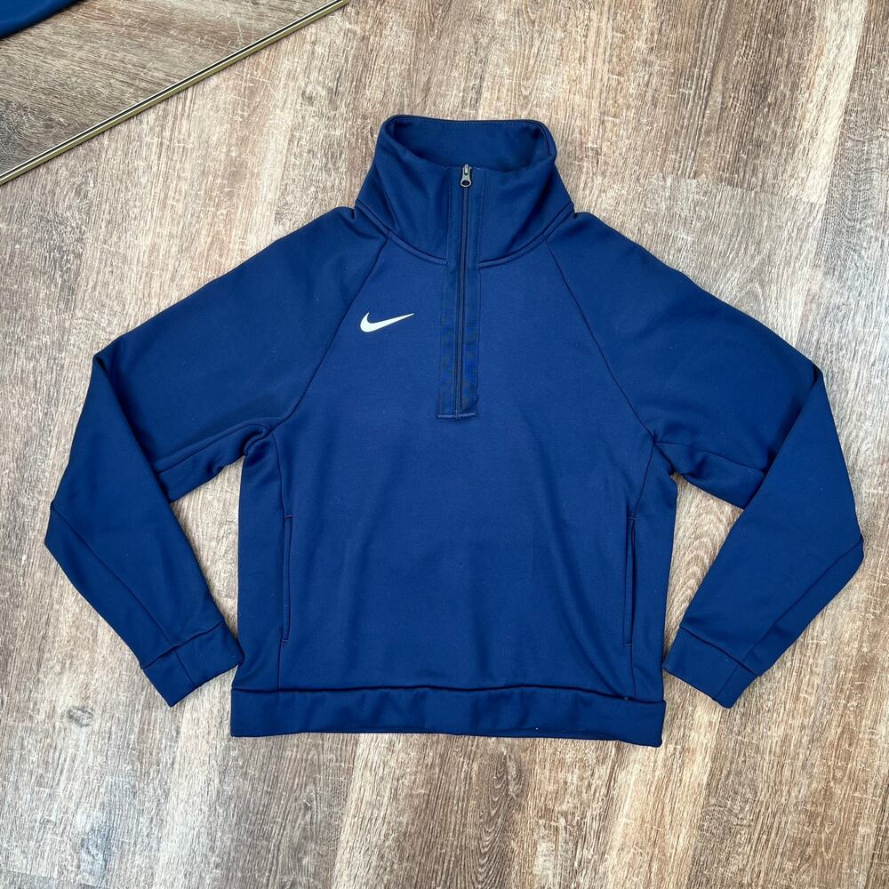 Nike Navy Blue Therma Long Sleeve 1/2 Zip Top